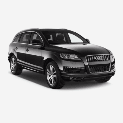 Audi Q7 SUV with premium styling and elevated ride height, designed for luxury group transport and chauffeur-driven comfort