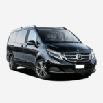 Mercedes V-Class people mover with open sliding doors and premium seating, perfect for group travel