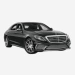 Mercedes S-Class sedan with sleek black finish and chrome detailing, ideal for luxury chauffeur service